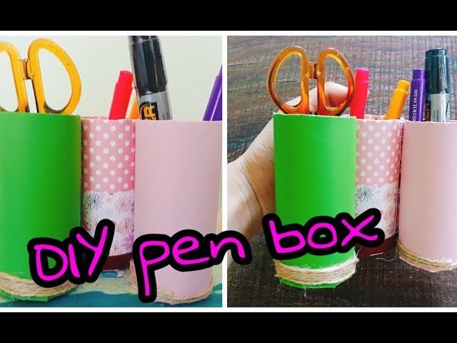 DIY pen box ~ How to make. Handmade by Yen Nhi channel