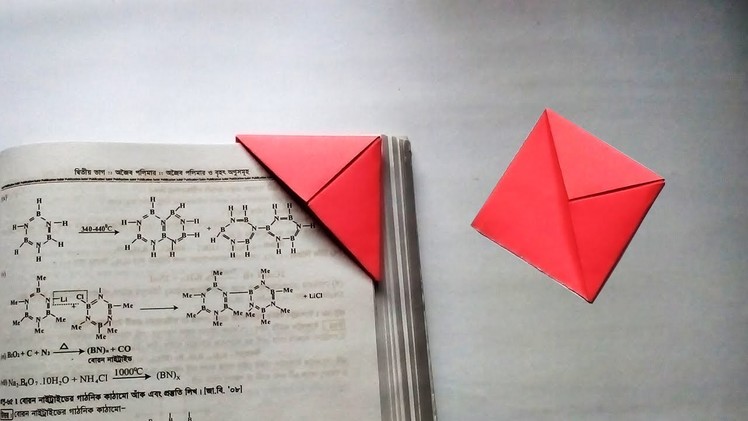 Easy Origami Bookmark - How to make a Corner Bookmark with Paper