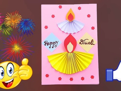 Handmade Diwali card | How to make Greeting Card for Diwali | SIMPLE and EASY Diwali Card