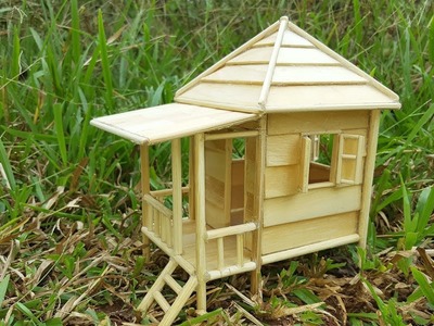 How to Build a Popsicle Stick MINIATURE House for a School Project