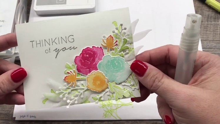 How to create a gorgeous stamped and die cut floral card