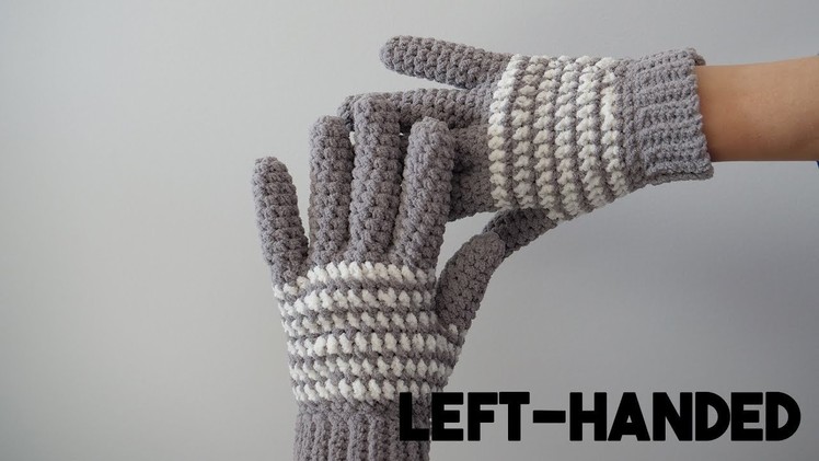 How to Crochet Gloves (left-handed) - Free Pattern