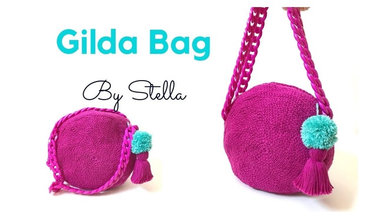How to Crochet Round Bag ,  easy  bag " Gilda Bag"  By Stella