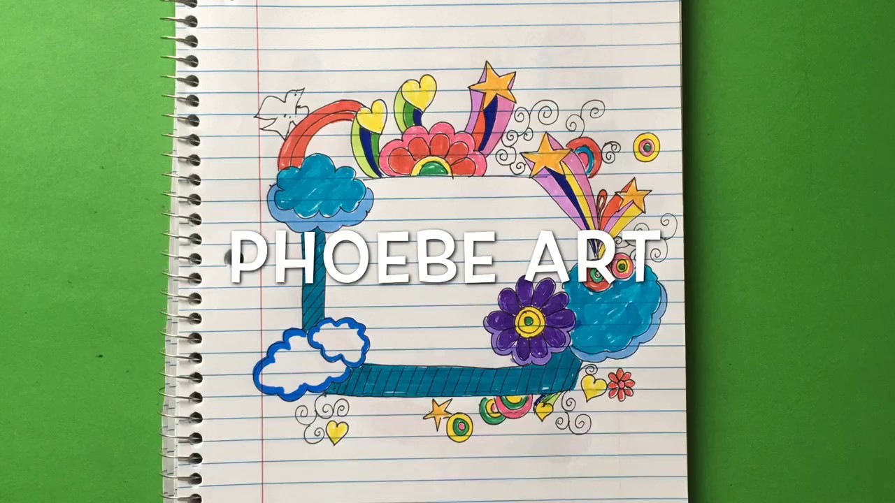 How to draw notebook border design for kids