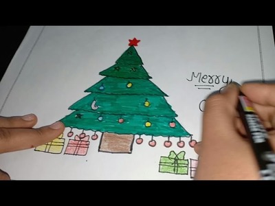 How to draw the Christmas Tree easy step by step