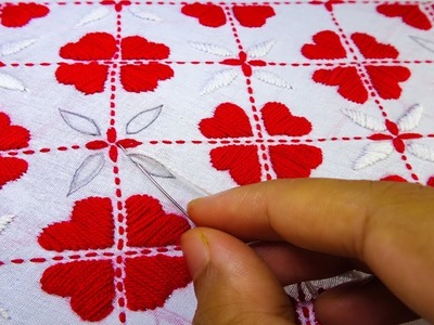How to drawing and stitch decorative nokshi kantha | nokshi kanthar design