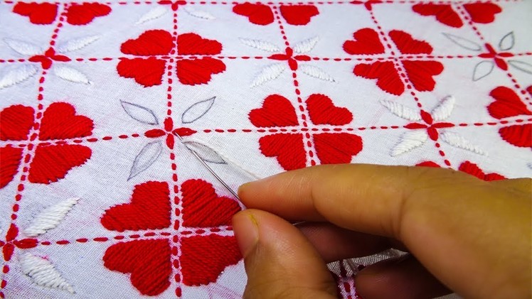 How to drawing and stitch decorative nokshi kantha | nokshi kanthar design