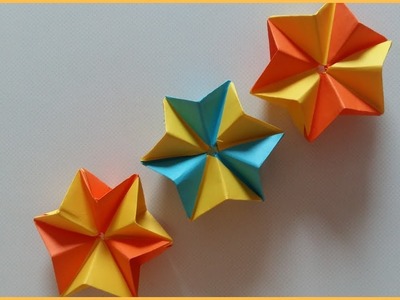 How to Make a 3D Star out of Paper - Easy Christmas Decorations - Winter Origami Crafts