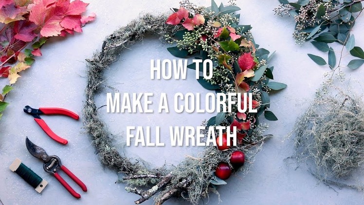 How to Make a Colorful Fall Wreath for Your Front Door | Wreath Making Tutorial