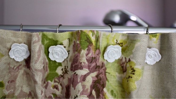 How to Make a Cute No-Sew Shower Curtain - DIY Crafts - Thrift Diving