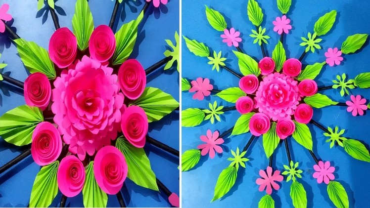 How to make a paper flower wall hanging | DIY wall hanging | Wall Decoration ideas | Paper Crafts