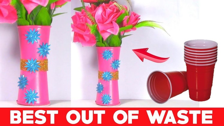 How to Make Coffee Cup Flower Vase | DIY Plastic Bottle Art and Craft Idea | Best Out of Waste Ideas