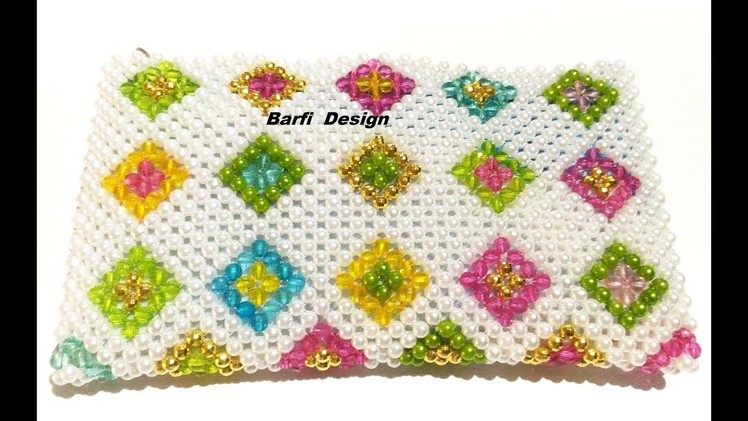 How to make Crystal Purse.Beaded Purse  (Barfi design ). | Nomi.Namita's crafts |