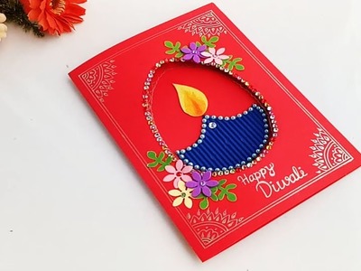 How to make Diwali card.Diwali card complete tutorial
