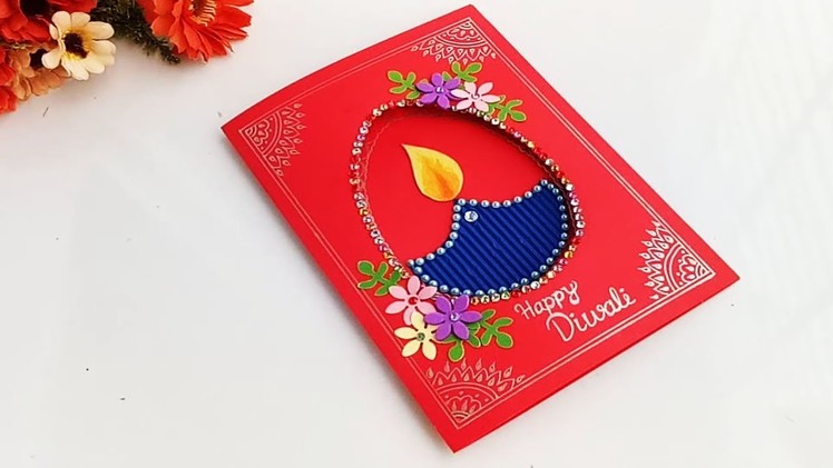 How to make Diwali card.Diwali card complete tutorial