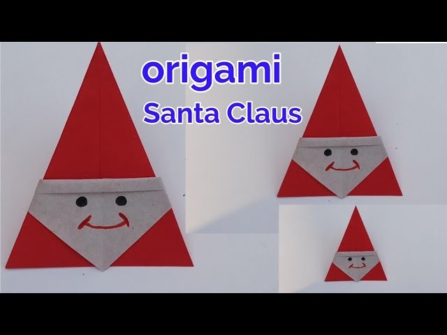 How to make easy origami santa Claus. Christmas Santa Claus paper crafts ideas,New year craft ideas