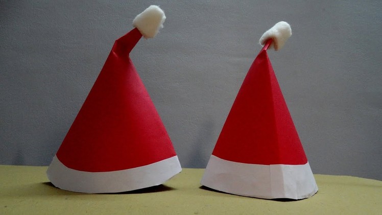 How to make Easy Santa Claus hat Christmas crafts for the whole family