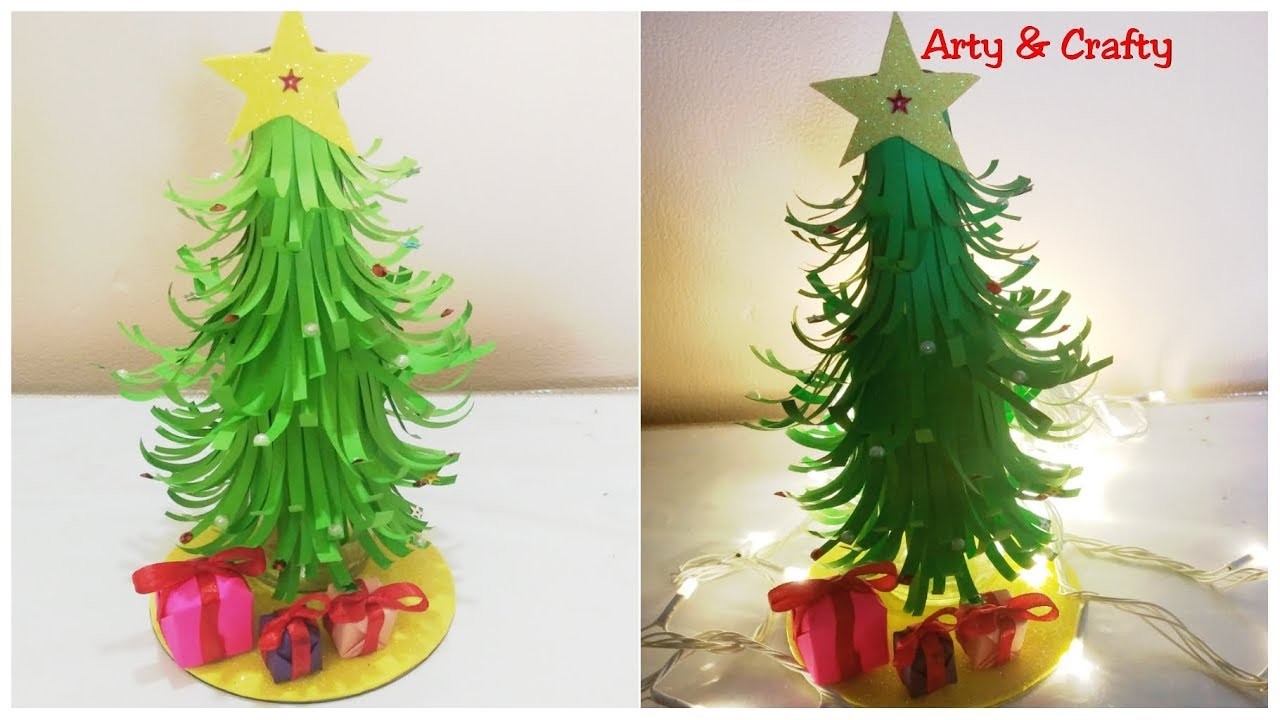 How to make Mini Christmas Tree -Easy.3D Christmas Tree from Paper.Miniature Craft.Christmas Decor