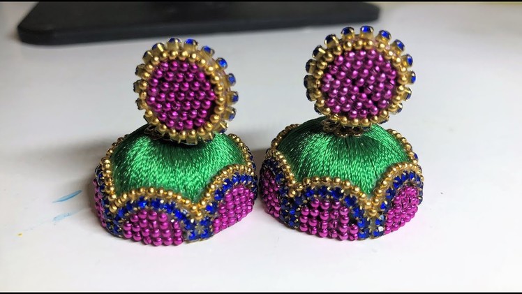 How to make new designer silk thread earrings