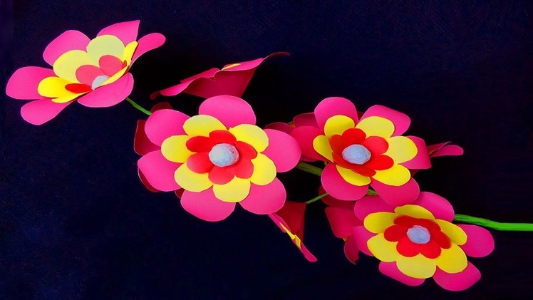 How to make paper flowers easy | flower crafts with paper | paper flower making step by step