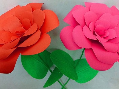 How to make paper flowers easy | Stick paper flowers |  Paper flowers making step by step