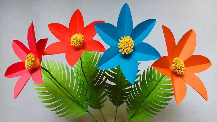 How to make paper flowers easy | flower crafts with paper | easy paper flowers