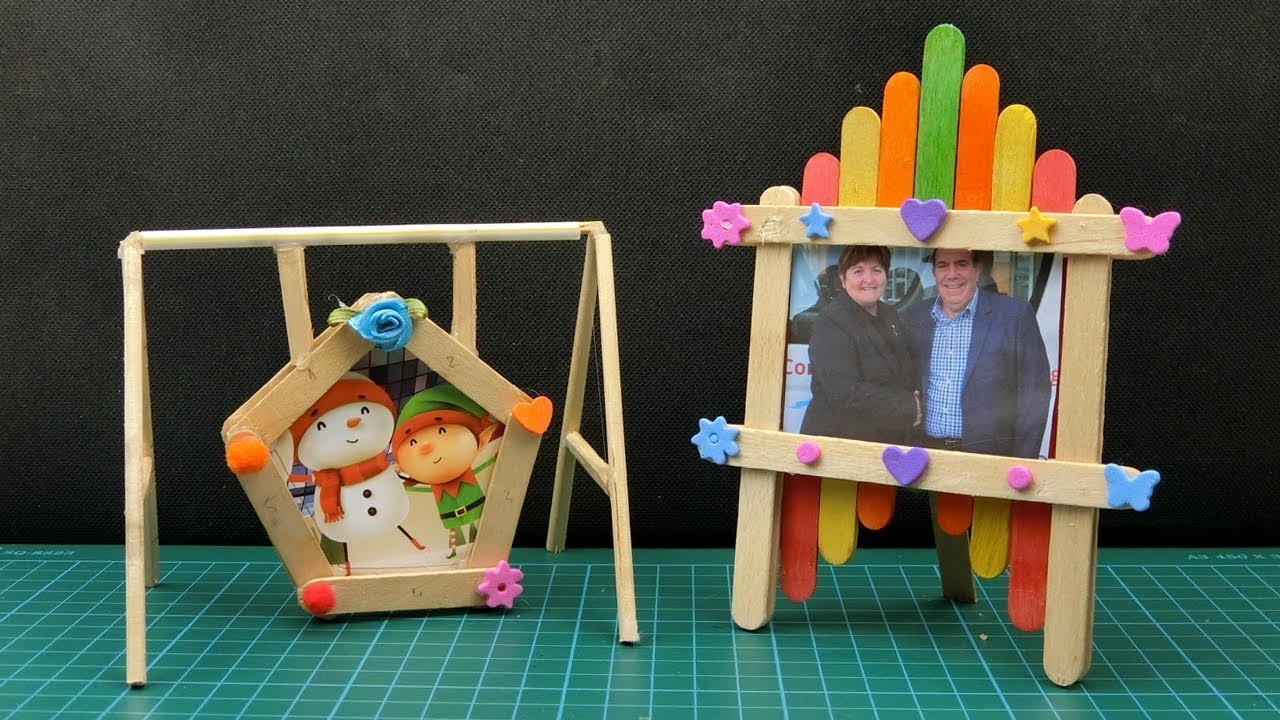 How to make Photo Frames from Popsicle Sticks, 3 different easy types