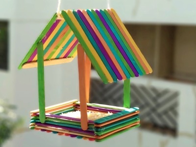How To Make Popsicle Stick Birdhouse | Popsicle Stick Bird Feeder