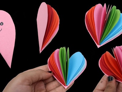 How To Make Simple And Easy Rainbow Heart Shape Mini Kawaii Notebook DIY Back To School Paper Crafts