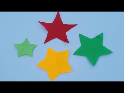 How to make simple & easy paper star one cut,Christmas star paper  making,paper star craft ideas
