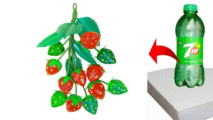 How to make strawberry with best out of waste. Wall hanging strawberry