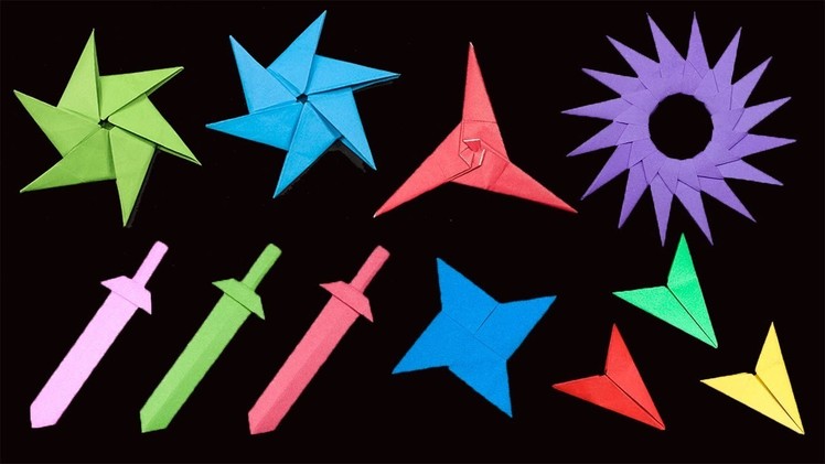 Top 08 Easy Origami Ninja Star.sword.Knife - How to make