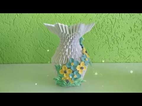 3d origami ''Set Of Vase'' Tutorial   ''Small Vase''