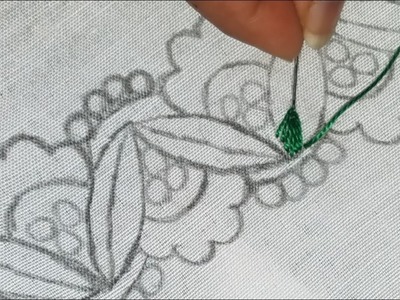 Basic Hand Embroidery, Beautiful Flower Border Embroidery Design, Amazing Sewing Hack