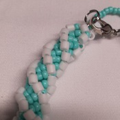 Turquoise and White spiral bracelet