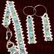 Bracelet and earrings Tila beads