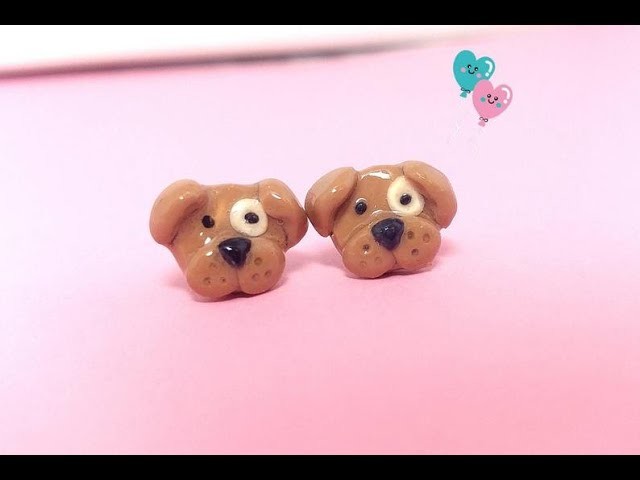 Cute Polymer clay jewelry idea tutorial, Cute Dog stud earring tutorial: