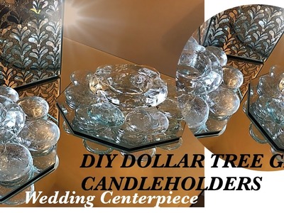 DIY: DOLLAR TREE GLAM CANDLE HOLDERS  | WEDDING CENTERPIECES