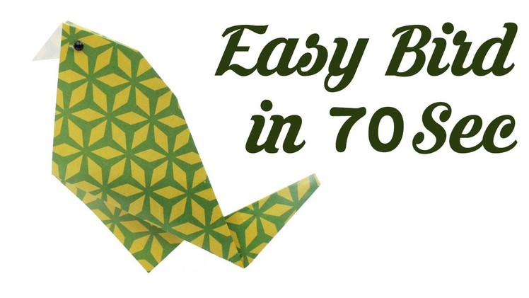 Easy origami Bird in 70 sec, Easy Origami for Kids, Basic origami, Simple Origami for Beginners