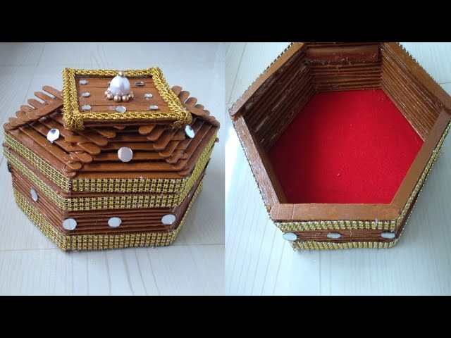 Handmade Jewelry  Box | Ice cream stick jewelry Box |66|