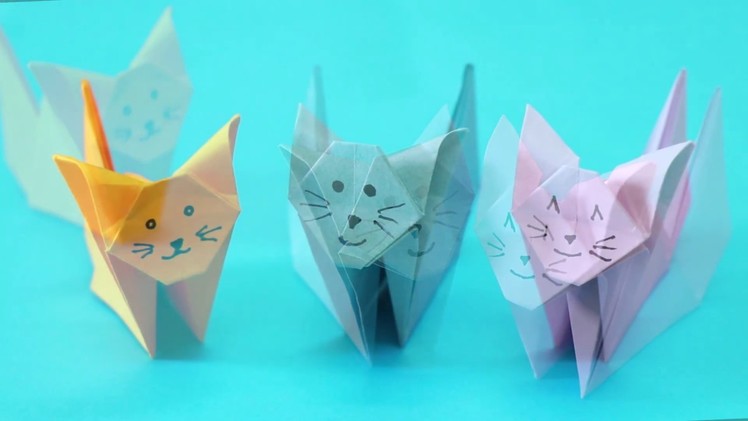 How to make an Origami Cute Cat, Paper Origami Cute Cats, Easy making Origami Cute Cats