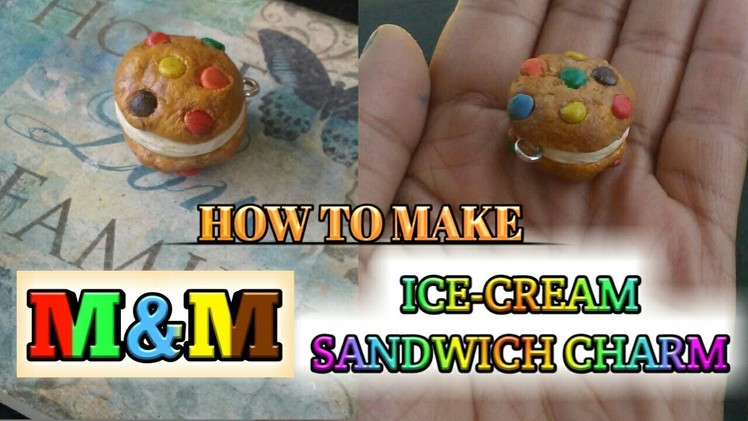 M&M Ice-Cream Sandwich Charm (polymer clay)