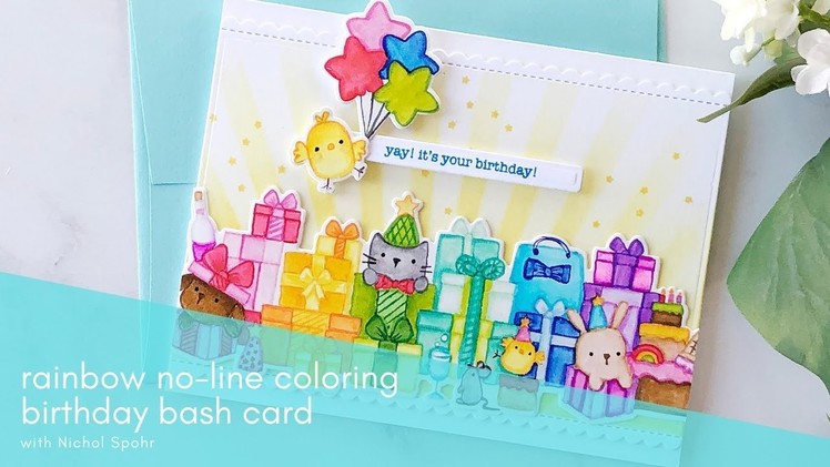 Mama Elephant | Birthday Bash Rainbow No-Line Coloring