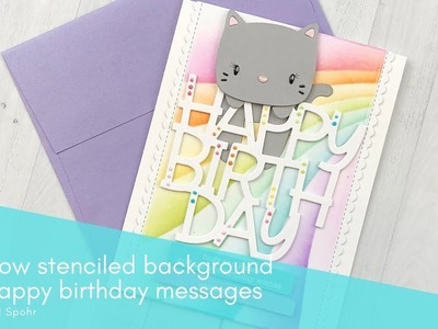 Mama Elephant | Rainbow Stenciled Background Big Happy Birthday Messages