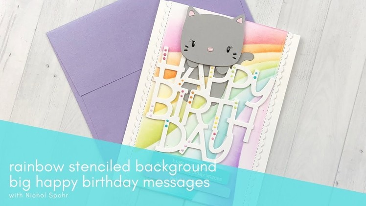Mama Elephant | Rainbow Stenciled Background Big Happy Birthday Messages