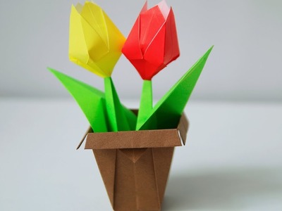 ???? Origami Flower Pot  ???? -  Simple and easy