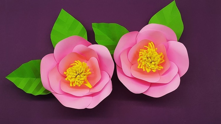 Paper Camellia Flowers Tutorial for Decor - DIY Paper Crafts