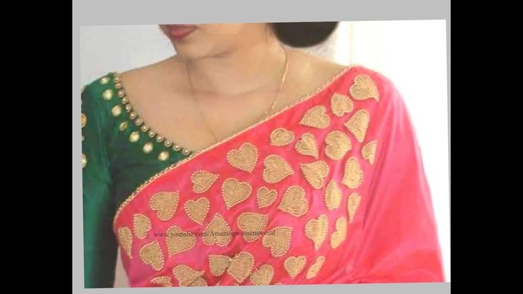 दिल आकार सोने का कढ़ाई डिज़ाइन || Golden Beads Heart Design in Hindi
