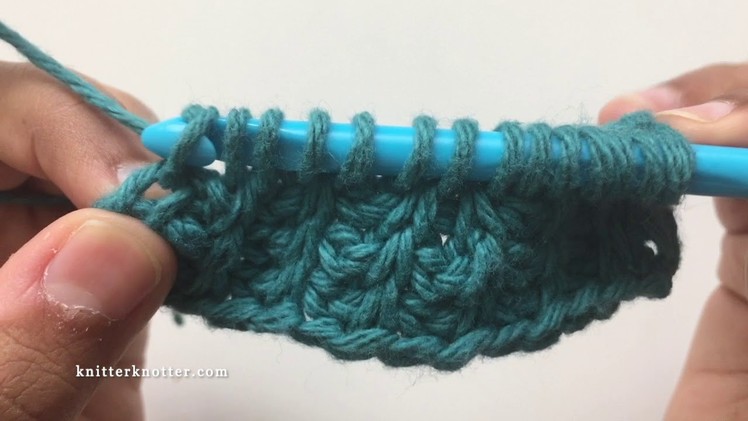 Tunisian Crochet Tutorial - Forward Slant Combination - Right handed