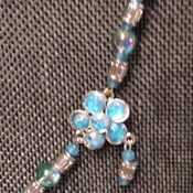 Turquois blue leather necklace